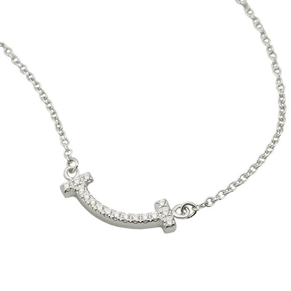 Tiffany Co Tiffany T Smile Diamond Pendant Necklace Sterling Silver
